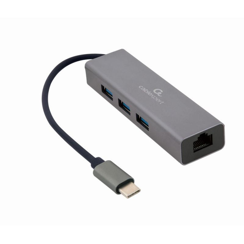 GEMBIRD ADAPTER USB-C -> LAN RJ-45 1GB ON CABLE HUB 3X USB 3.1