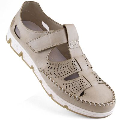 Rieker Scarpe leather velcro openwork