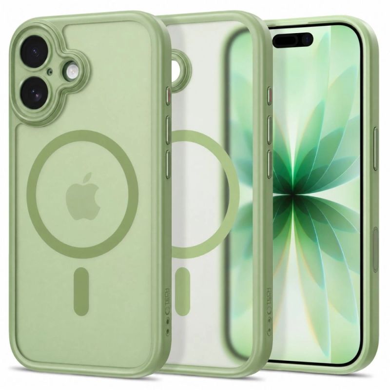 Tech-Protect MagPeak MagSafe CC Case for iPhone 17 – matte green