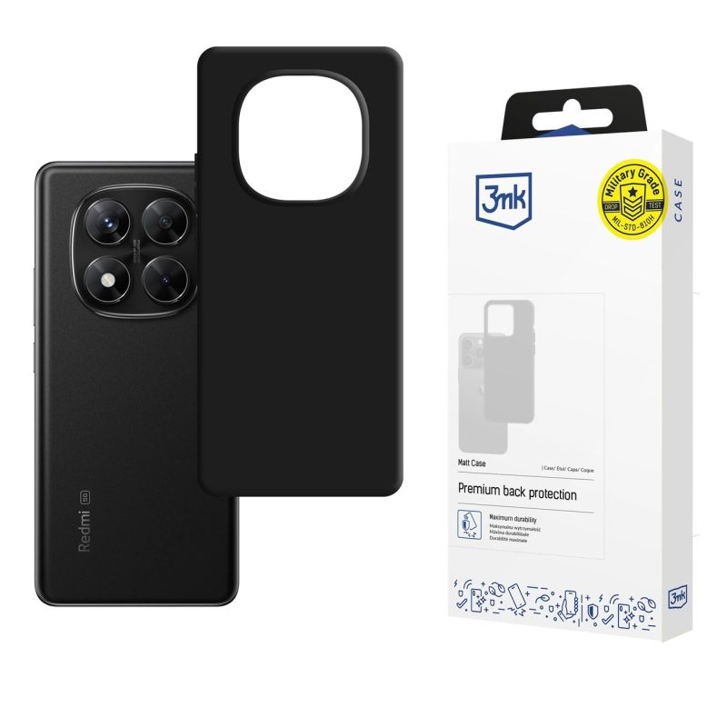 3mk Matt Case Pro for Xiaomi Redmi Note 14 PRO 5G/POCO X7 5G - Matte Black