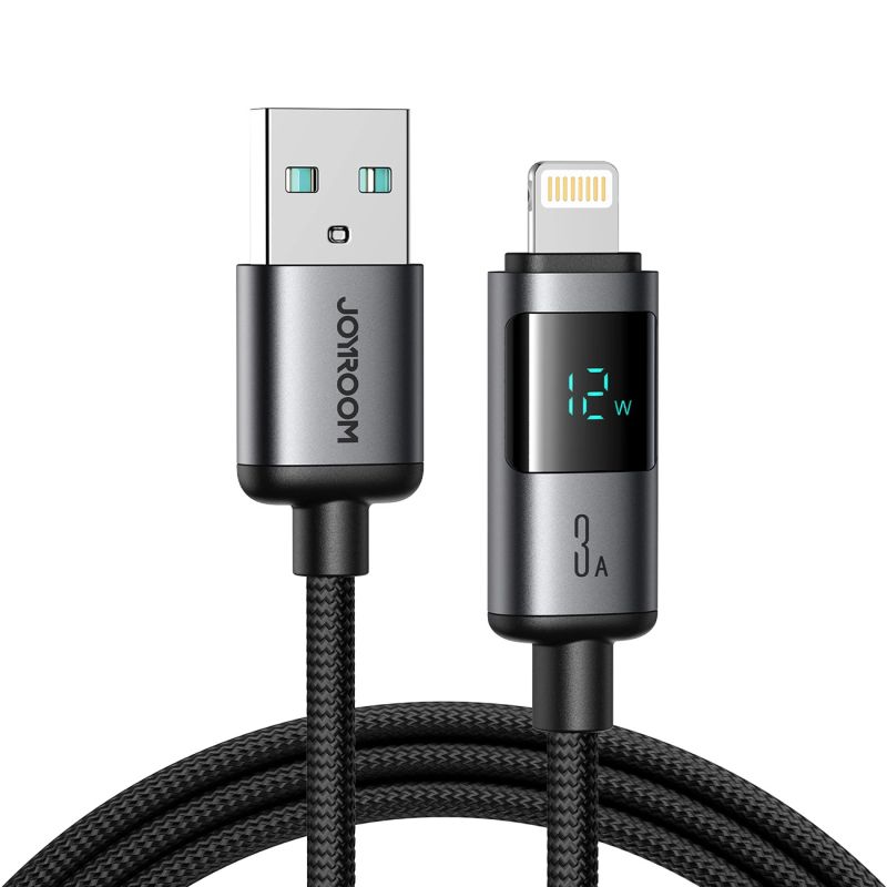 Joyroom S-A16 Pro Prism Series 3A USB-A - Lightning Cable with Display 1.2m - Black