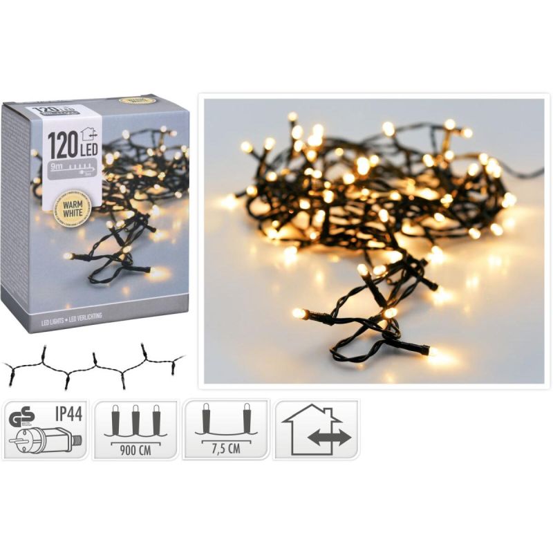 CHRISTMAS TREE LIGHTS LIGHT CHAIN 120 LED WARM WHITE