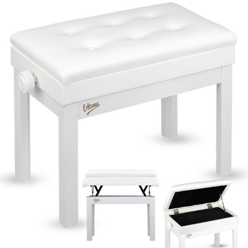 V-TONE PB4 WH piano keyboard bench white tapi