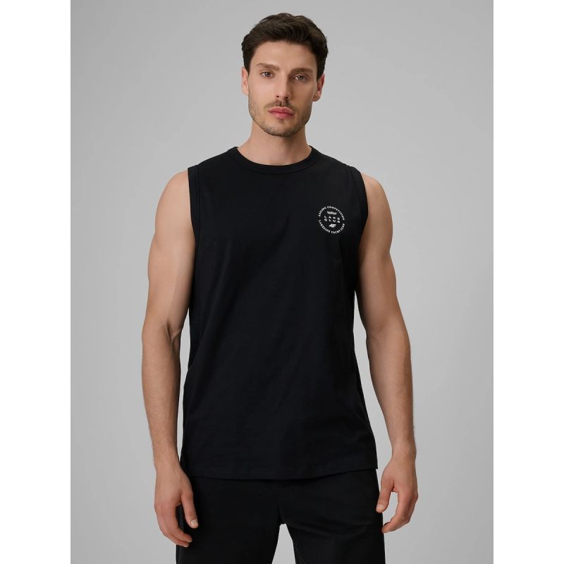 Men's sleeveless relaxed smooth t-shirt 4F 4FRSS26TSLEM330-20S