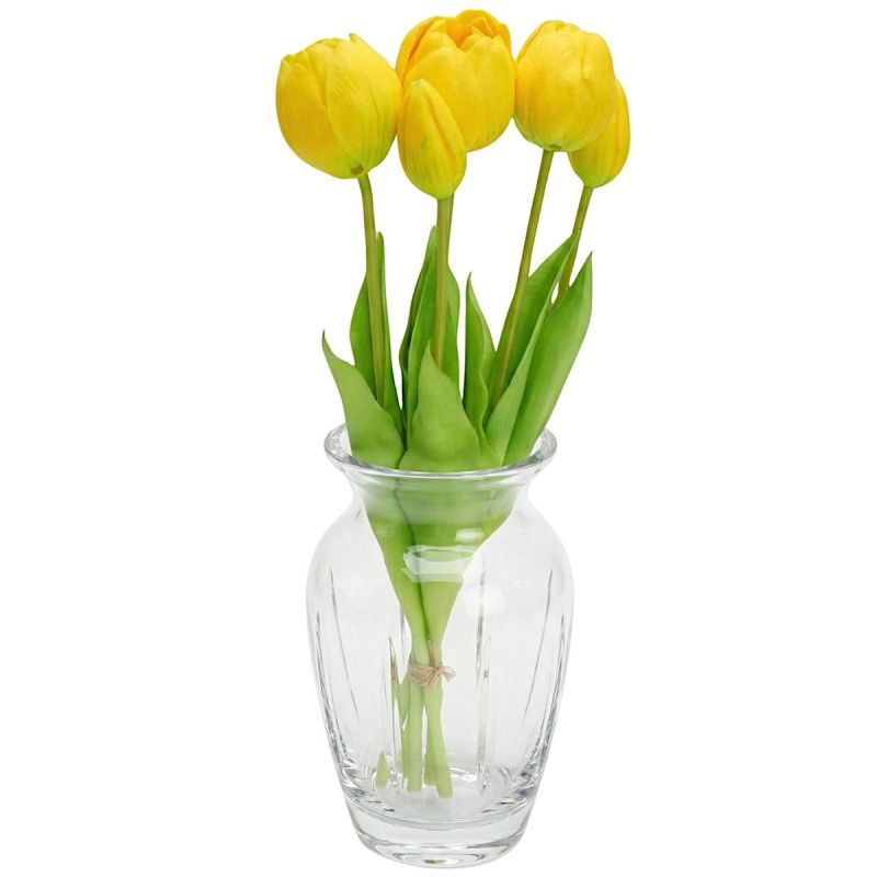 BOUQUET OF 5 YELLOW PEONY TULIPS 39 CM LIFE-LIKE SPRING DECORATION