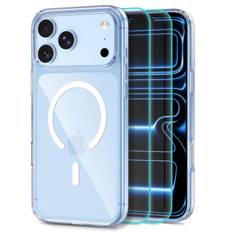 Tech-Protect FlexAir Hybrid MagSafe Case + Tech-Protect Glass Fit+ 2-Pack Tempered Glass for iPhone 18 Pro Max / 17 Pro Max - Clear