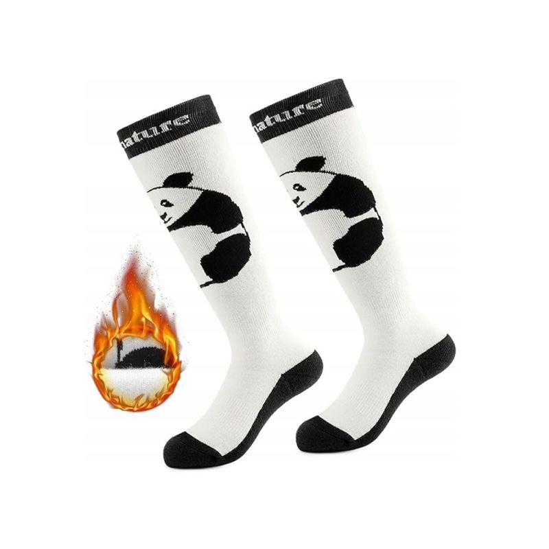 Qunature Warm Winter Panda Socks, White, 32–36