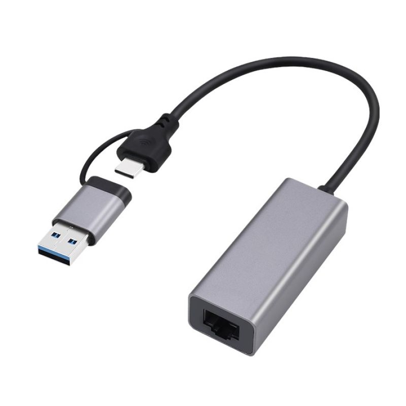 GEMBIRD ADAPTER USB TYPE 3.1 + USB-C -> LAN RJ45 GIGABIT 15CM