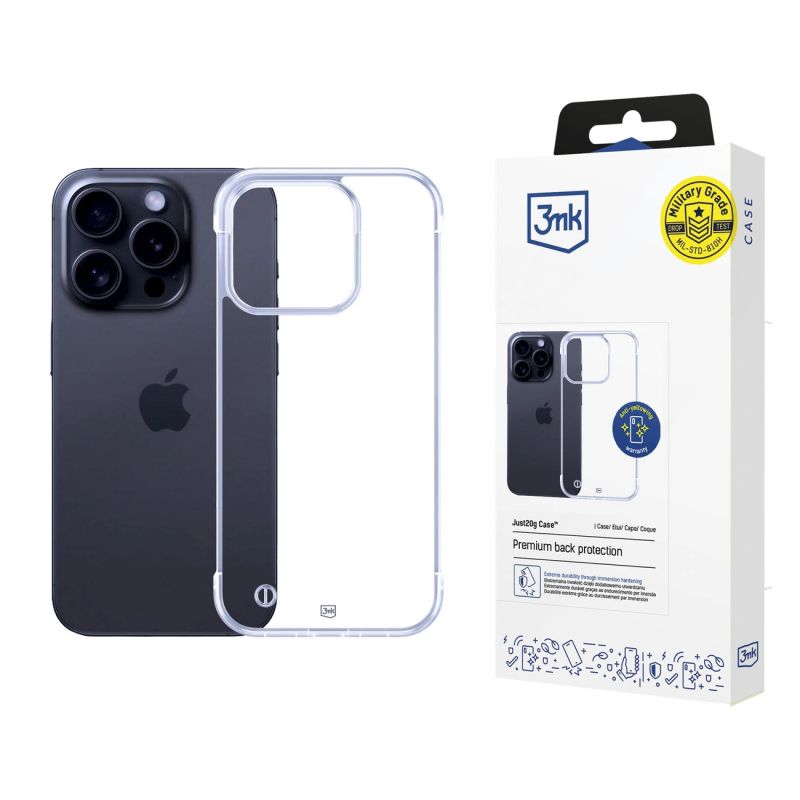 3mk Just20g Clear Case for Apple iPhone 15 Pro Max - transparent