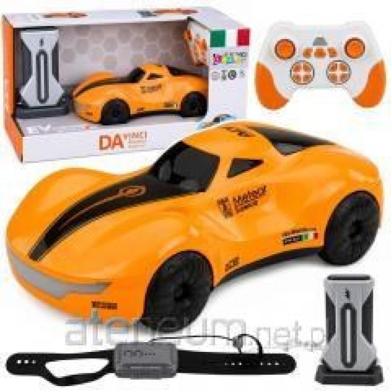 Modern Remote-Controlled RC Car with Light and Smoke Effects, Orange, 1:16 Scale