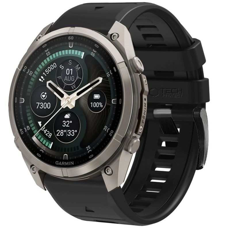 Tech-Protect Silicone Band for Garmin Fenix 5 / 6 / 6 Pro / 7 / 8 / 8 Pro / E / 9 / 9 Pro (47 mm) – black