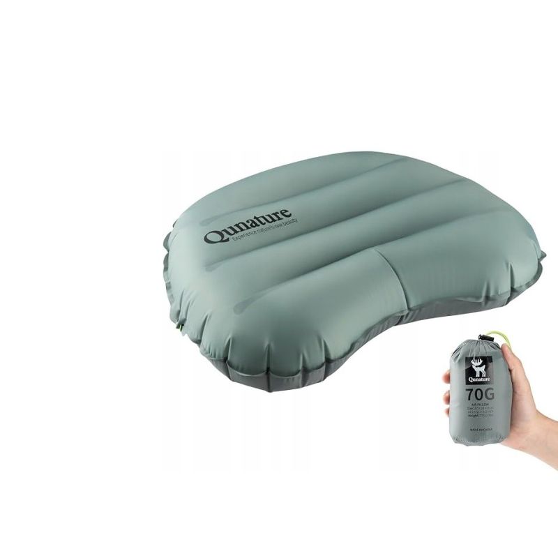 Qunature inflatable travel pillow gray