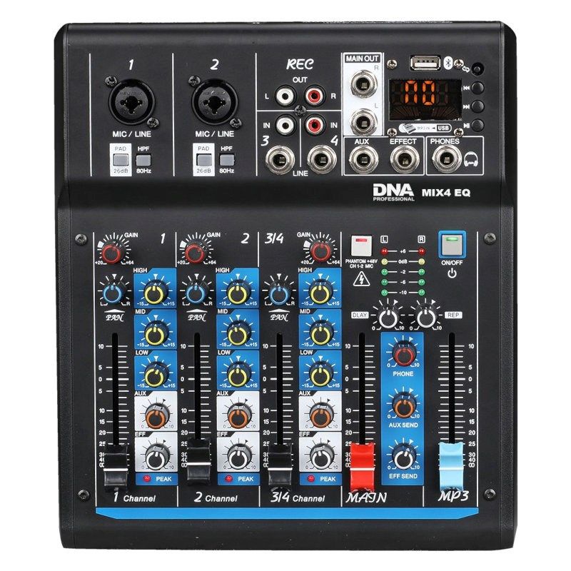 DNA MIX 4 EQ Analog USB MP3 Bluetooth Audio Mixer