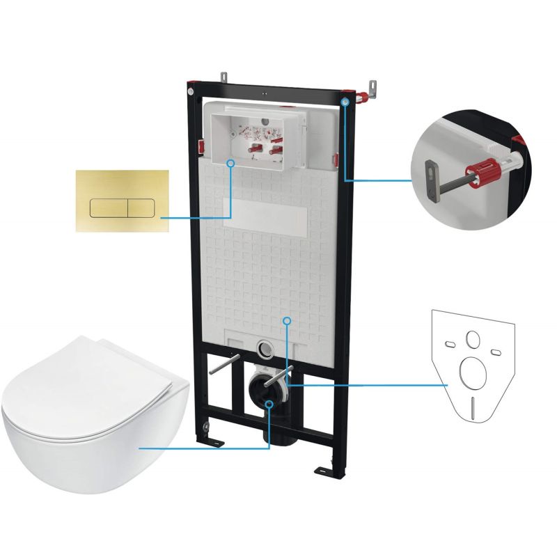 6-in-1 concealed toilet set