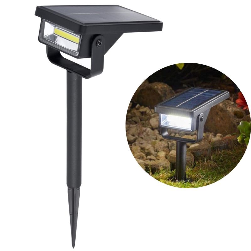 SOLAR SPOTLIGHT WITH GROUND SPIKE, 10 LEDs