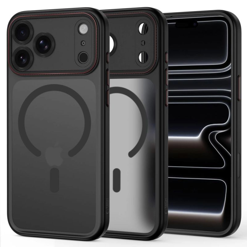 Tech-Protect MagCam MagSafe Case for iPhone 18 Pro Max / 17 Pro Max - Matte Black and Red