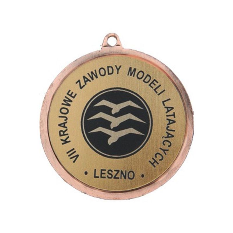 Bronze medal - running - steel medal with engraving on laminate