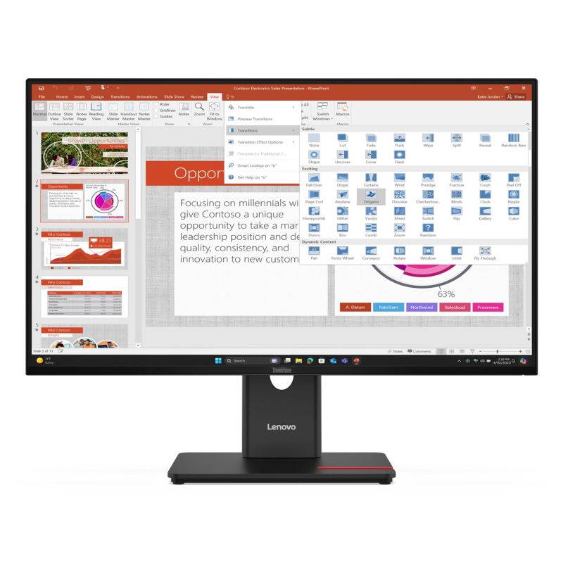 Lenovo ThinkVision T27-40 27" FHD 120Hz 300 nits AG USB HDMI DP Eclipse Black