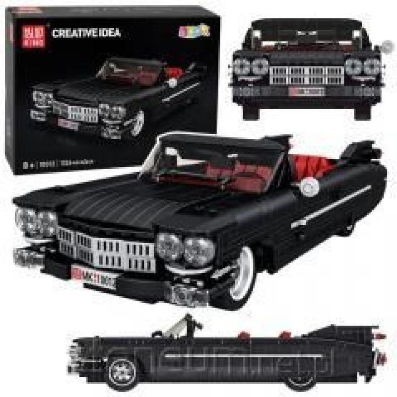 Classic Convertible Car Construction Set Cadi-Elrado Black, 1324 pcs