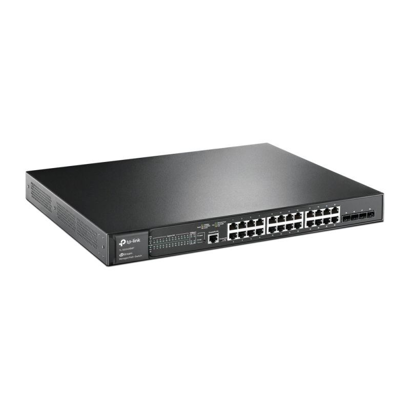 TP-Link JetStream TL-SG3428MP Managed Network Switch L2+ Gigabit Ethernet (10/100/1000) PoE Support 1U Black