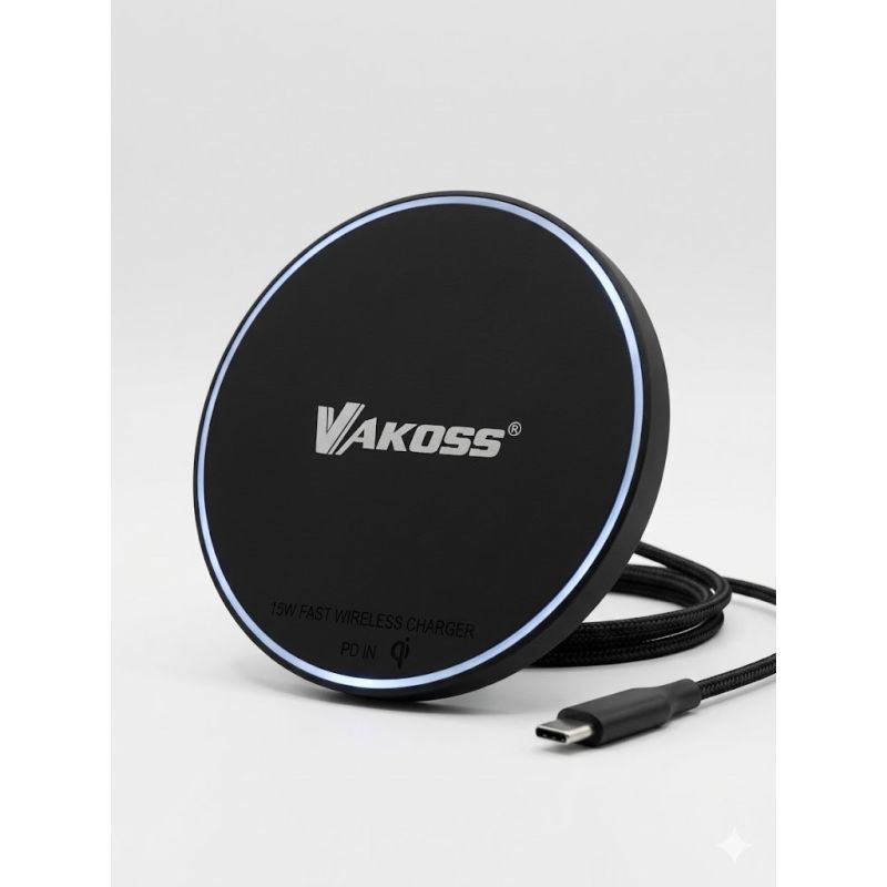 VAKOSS QI WIRELESS INDUCTION CHARGER 15W MY5316K BLACK