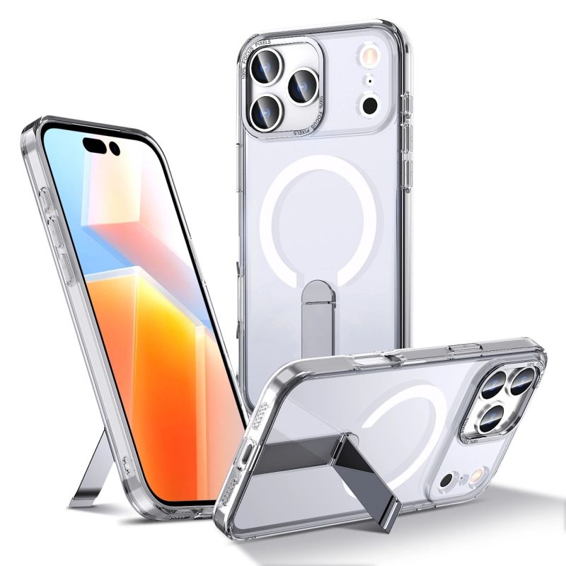 Hybrid Armor X Case for Samsung Galaxy S25 FE with Stand Compatible with MagSafe - Transparent