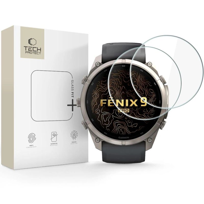 Tech-Protect Glass Fit+ 2-Pack Tempered Glass for Garmin Fenix ​​9 Pro 51mm