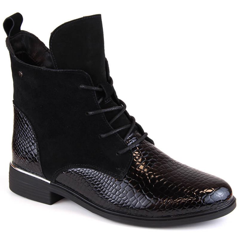Filippo W PAW476 black patent leather insulated ankle boots