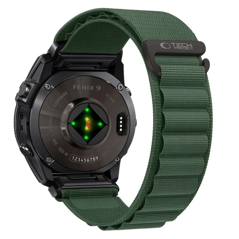 Tech-Protect Nylon Pro Strap for Garmin Fenix 5X / 5X Plus / 6X / 6X Pro / 7X / 8 / 8 Pro / 9 / 9 Pro (47 mm) – Green