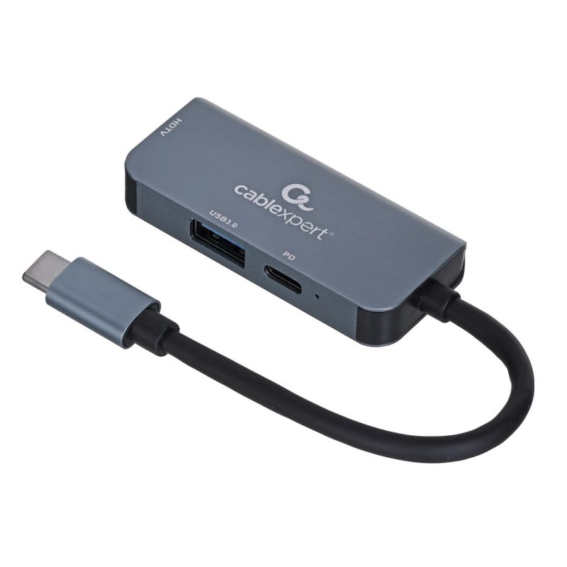 GEMBIRD USB TYPE-C 3-IN-1 MULTI ADAPTER (USB HUB + HDMI + PD)