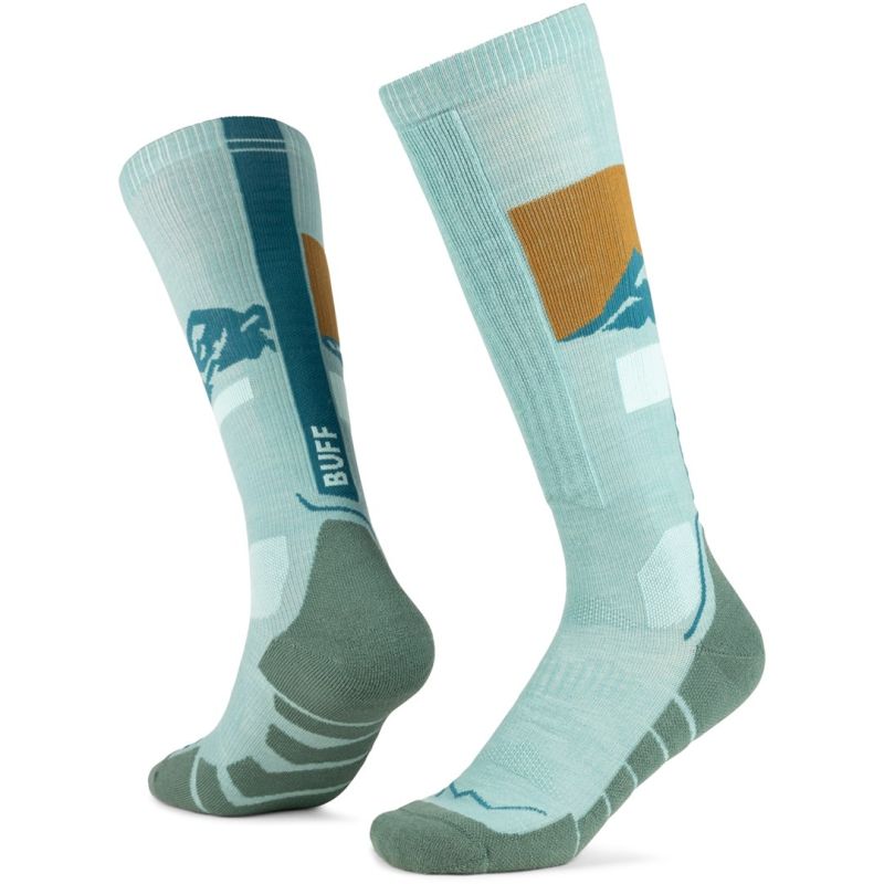 Buff MERINO HW OVER THE CALF SOCKS HWO1 SEA GREEN L socks