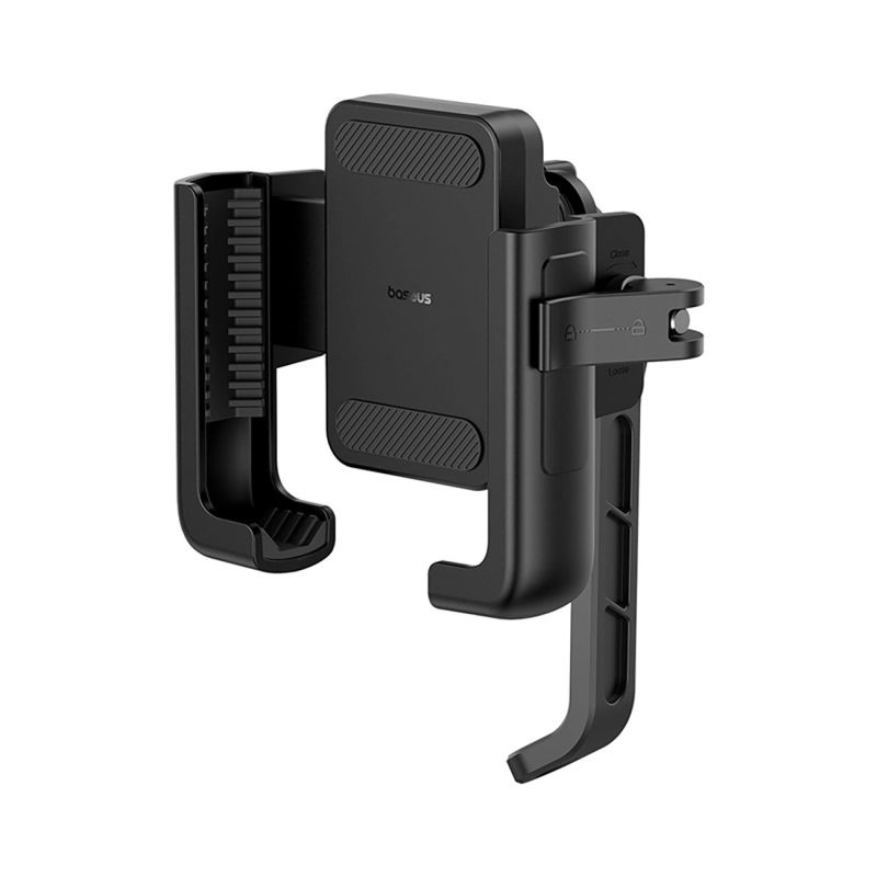 Baseus GoTrip Motorcycle Phone Holder for Mirror, with Shock Absorption - Black