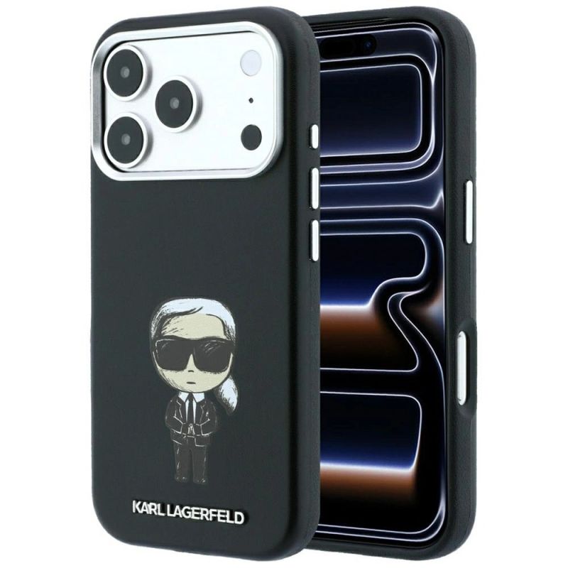Karl Lagerfeld Smooth Ikonik Sketch MagSafe Case for iPhone 18 Pro Max / 17 Pro Max - Black