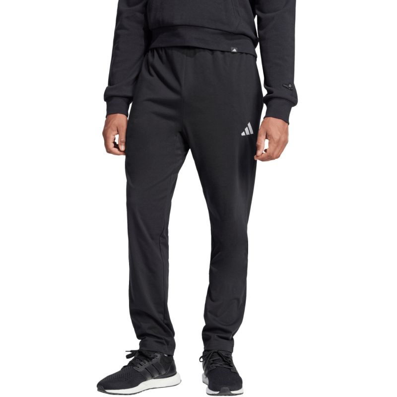 Men’s adidas Essentials Small Logo Single Jersey Trousers, Black, JF1105
