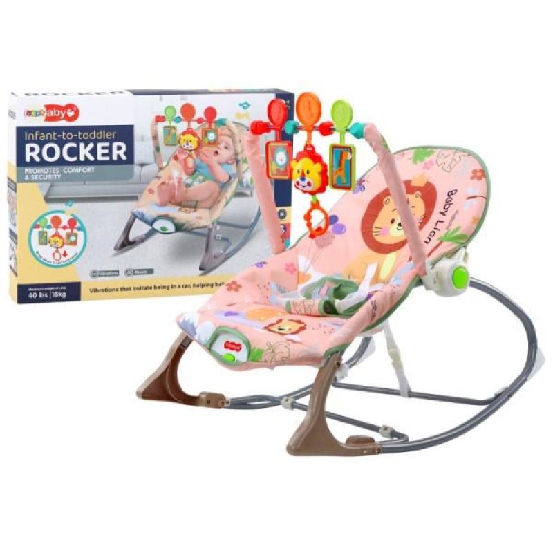 2-in-1 Baby Bouncer with Vibration and Sound – Lion 17673