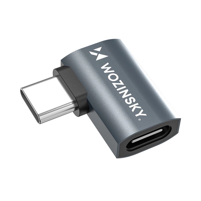 Wozinsky WPKB-01 USB-C - USB-C 40Gb/s 240W 8K OTG Side Angled Adapter - Gray