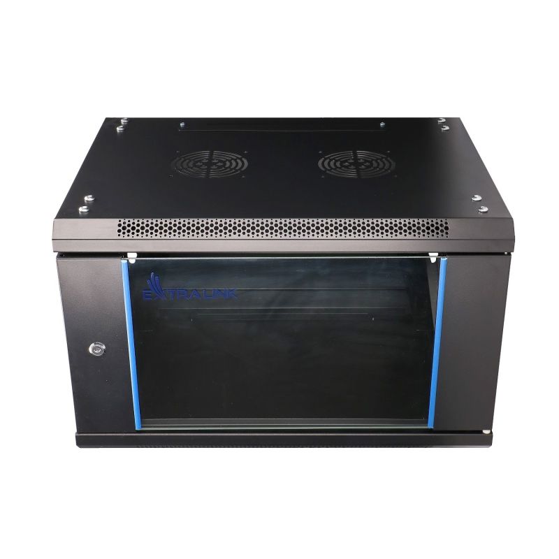 Extralink 6U 600x600 Black Wall-Mounted Rack Cabinet