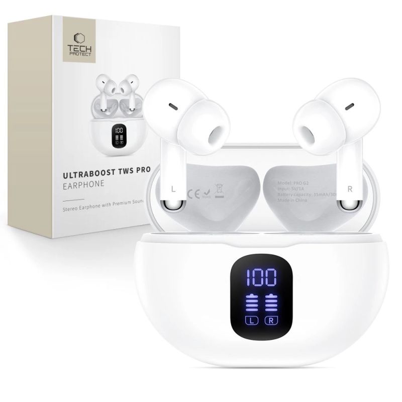 Tech-Protect UltraBoost TWS Pro G2 Headphones - White