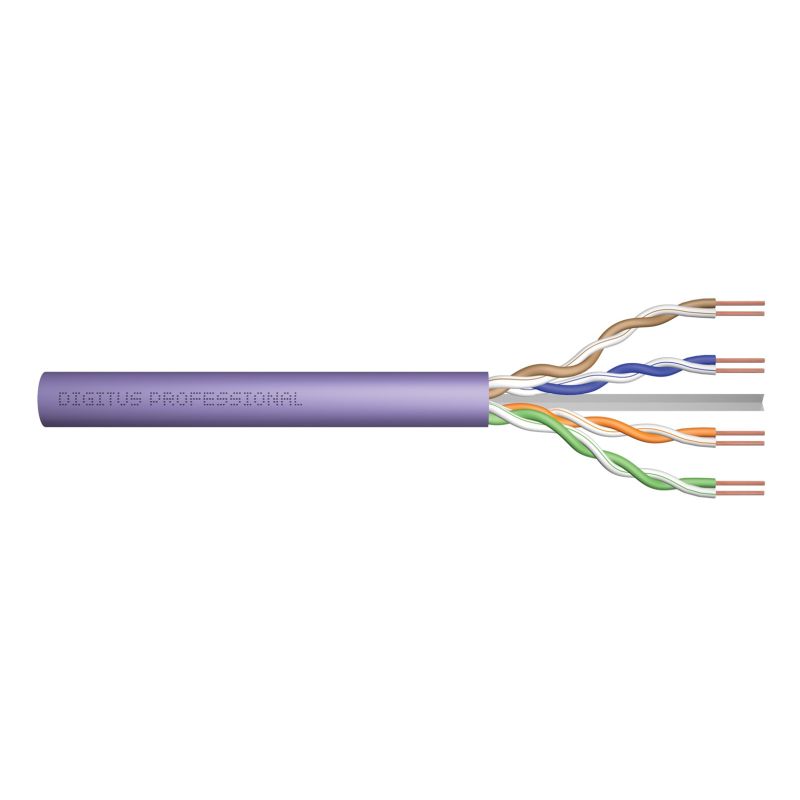 Digitus Installation Cable Cat.6, U/UTP, Dca-s2,d2,a1, AWG 23/1, LSOH, 100m, purple, carton