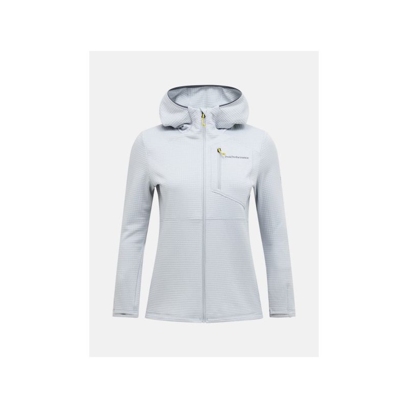 Women's PEAK PERFORMANCE W Trail Polartec Power Grid Zip Hoodie, Gray
