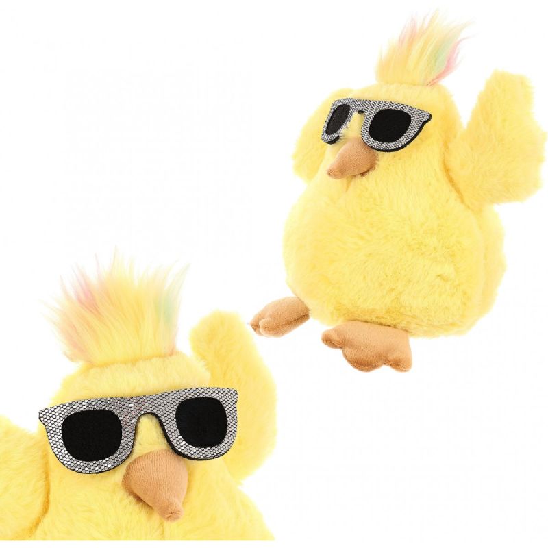 CHICKEN WITH GLASSES 19CM SPRING DECORATION