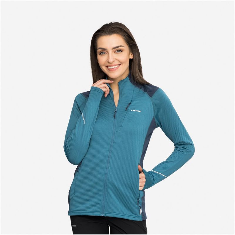 VIKING Birger Lady women's sweatshirt with zipper, blue and navy blue, size L