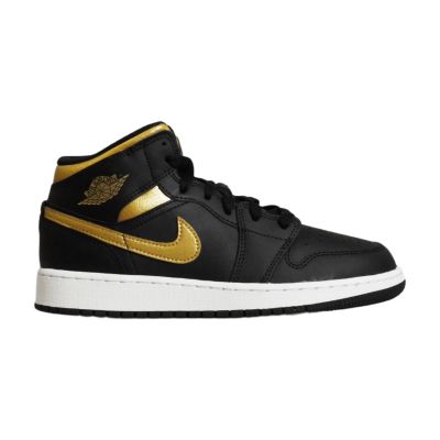 AIR Jordan Scarpe Mid (GS) Basketball Black/Metallic