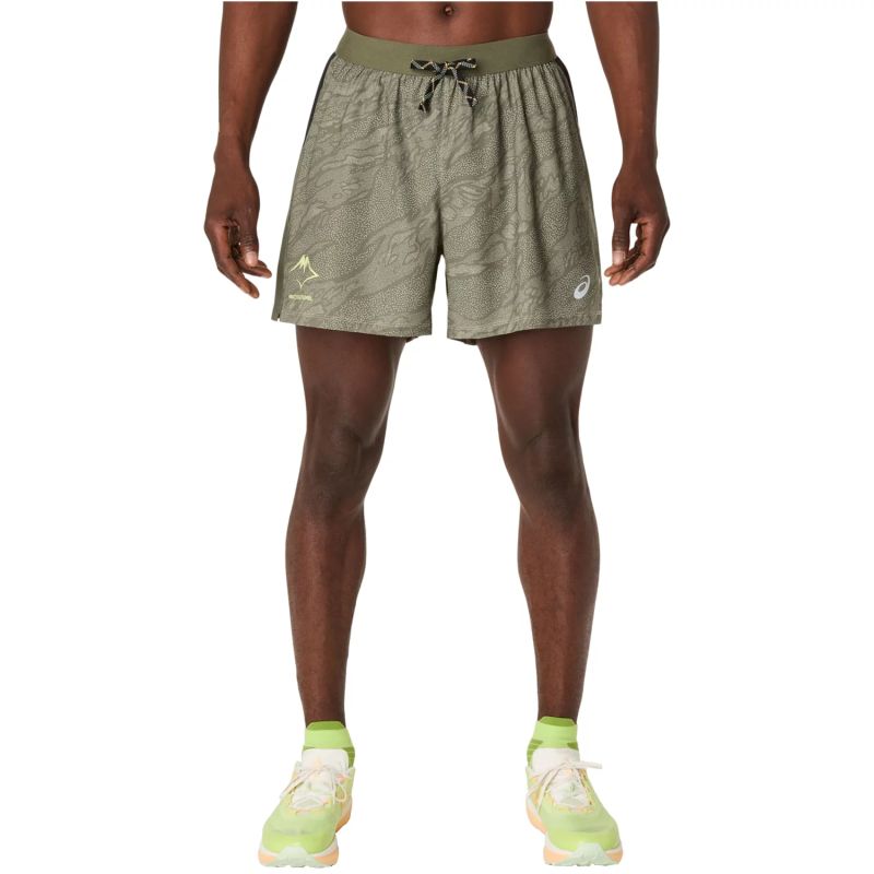 ASICS Fujitrail All Over Print 5IN Short 2011D392-300 Green L