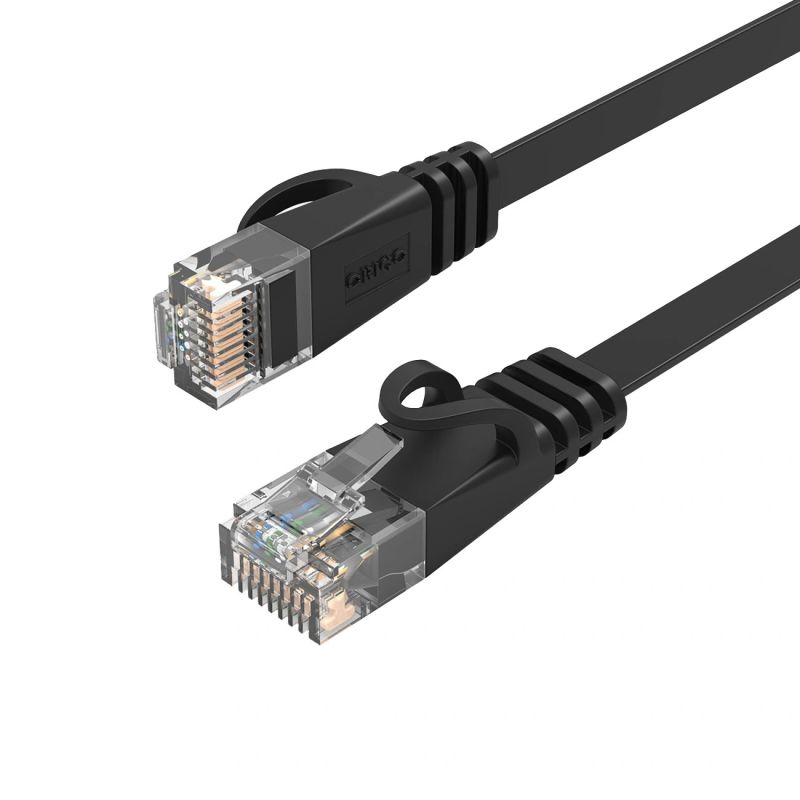 Orico PUG-C6B CAT6 1000Mbps RJ45 Ethernet Network Cable, Flat LAN, 3m - Black