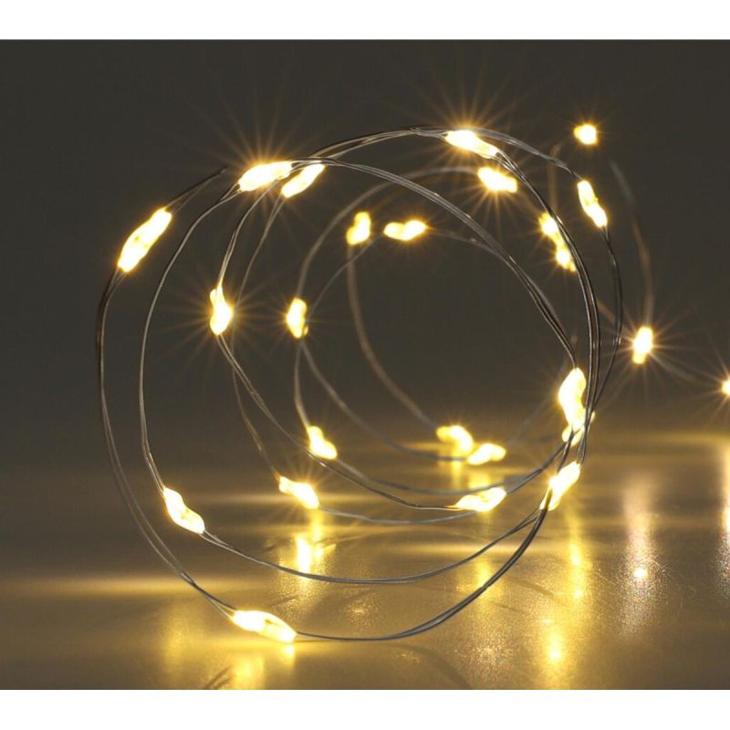 BATTERY-OPERATED WIRE LAMPS GARLAND 100 LED WARM WHITE