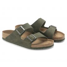 Birkenstock Infradito Arizona Vegan Microfaser Regular Women's-Men's Desert Dust Thyme for Wide Feet