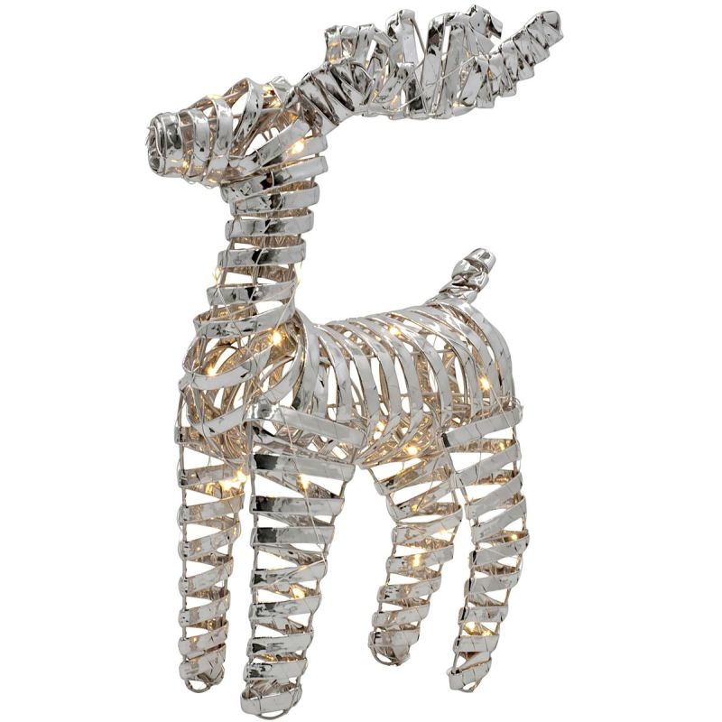 REINDEER DECORATION 60 CM 60 LED SILVER