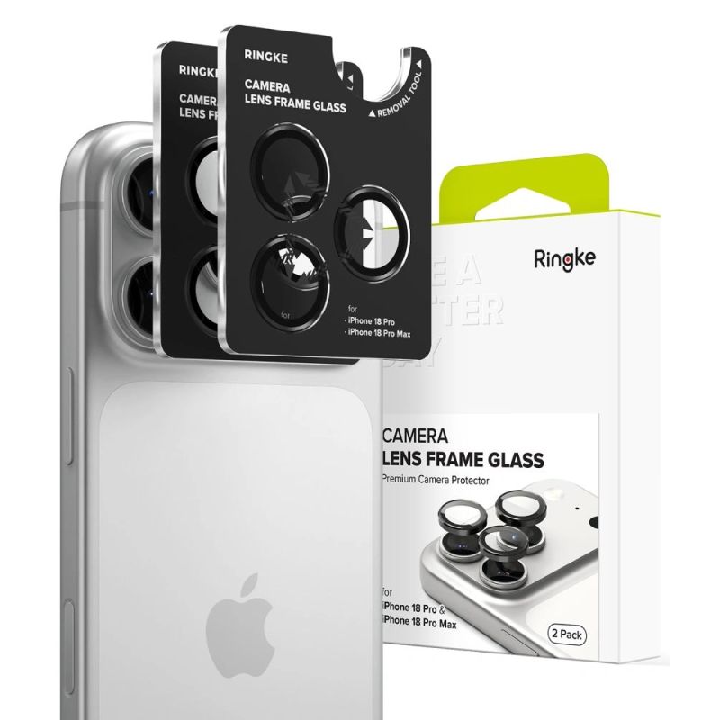 Ringke Camera Frame Protector 2-Pack Tempered Glass for iPhone 18 Pro / Pro Max - Black