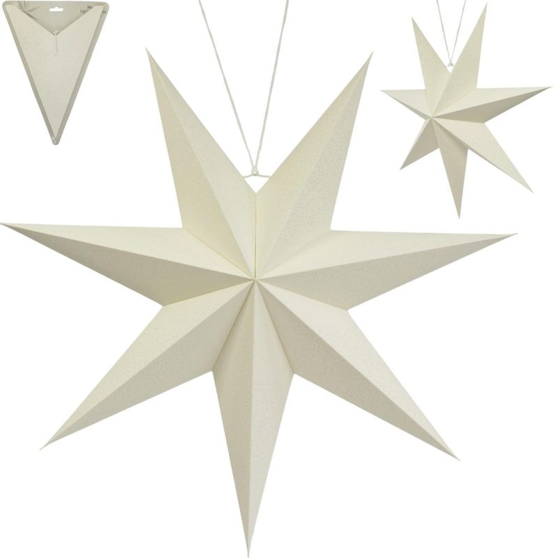 DECORATIVE HANGING PAPER STAR 75CM WHITE